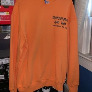 H&M orange “Nothing to do, Nowhere to go” sweater